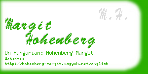 margit hohenberg business card